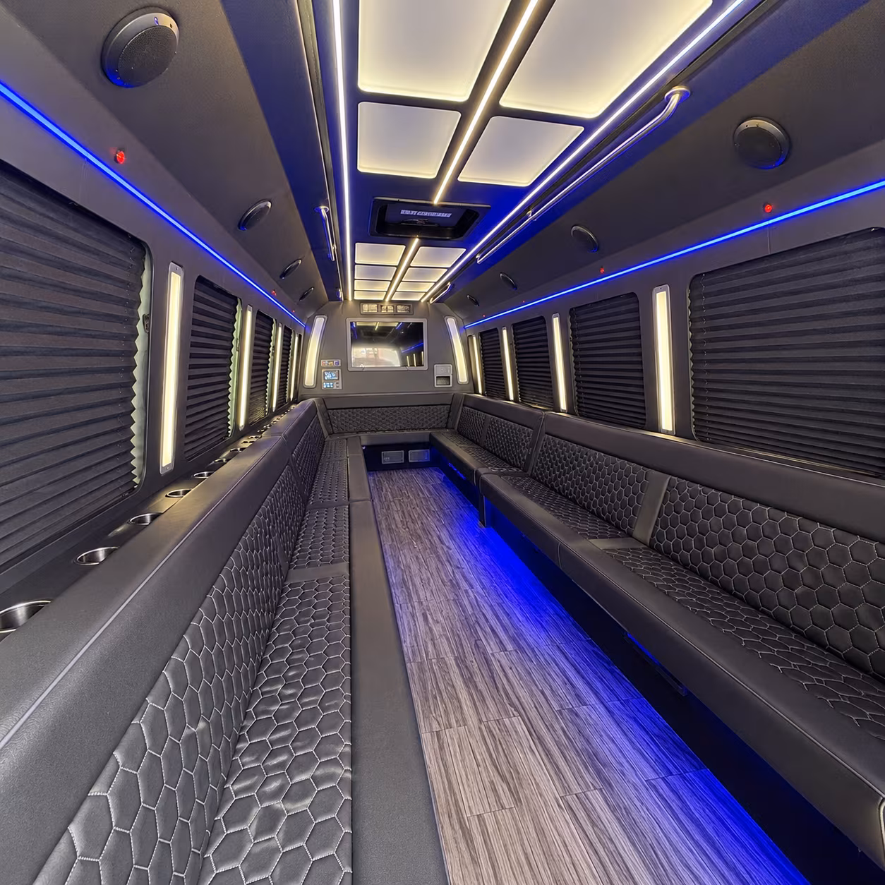 hanford 30 passenger party bus interior