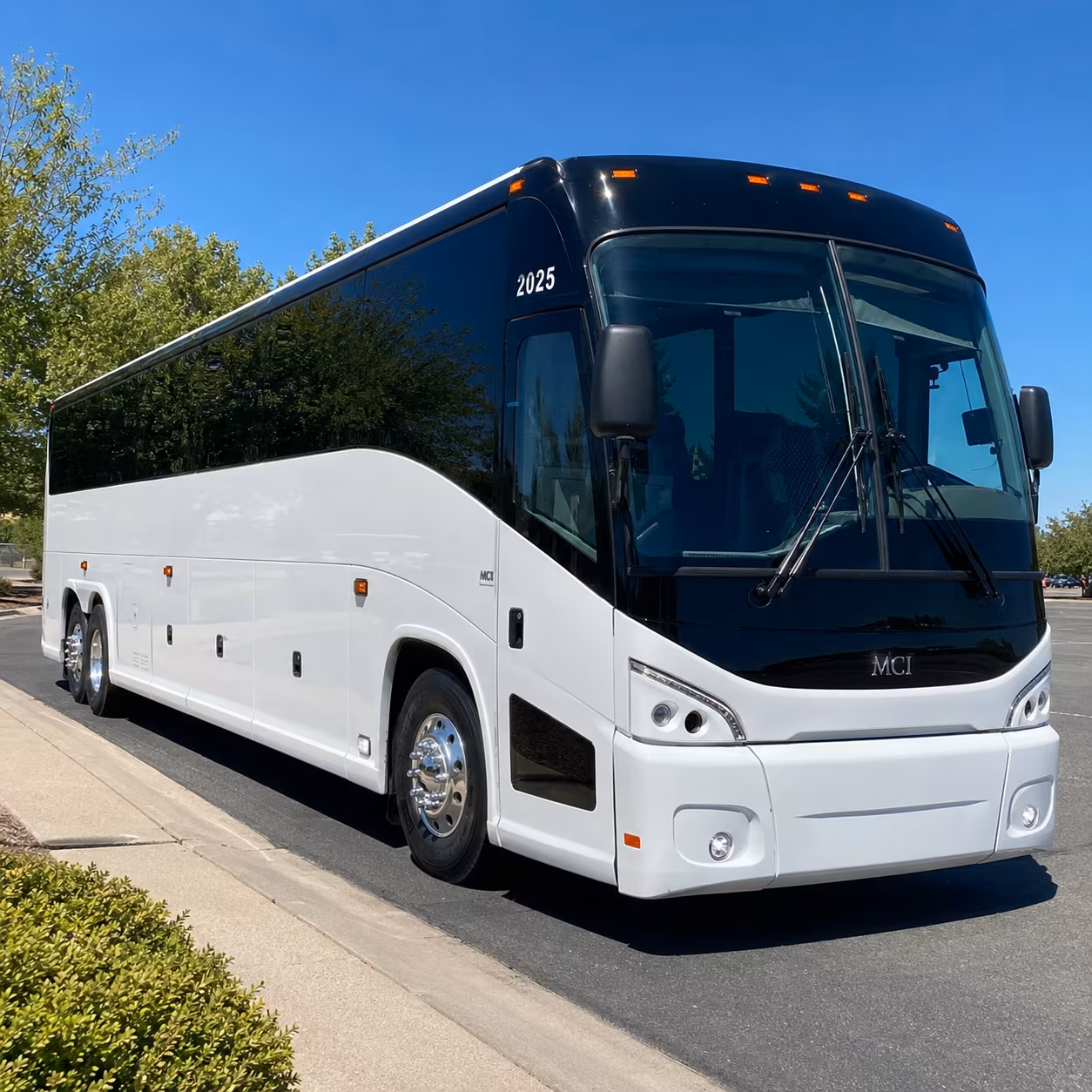 hanford charter bus rental exterior