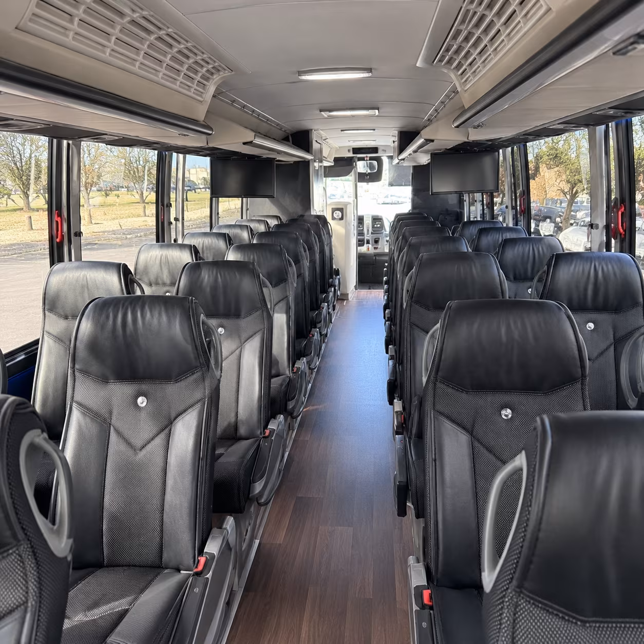 hanford charter bus rental interior