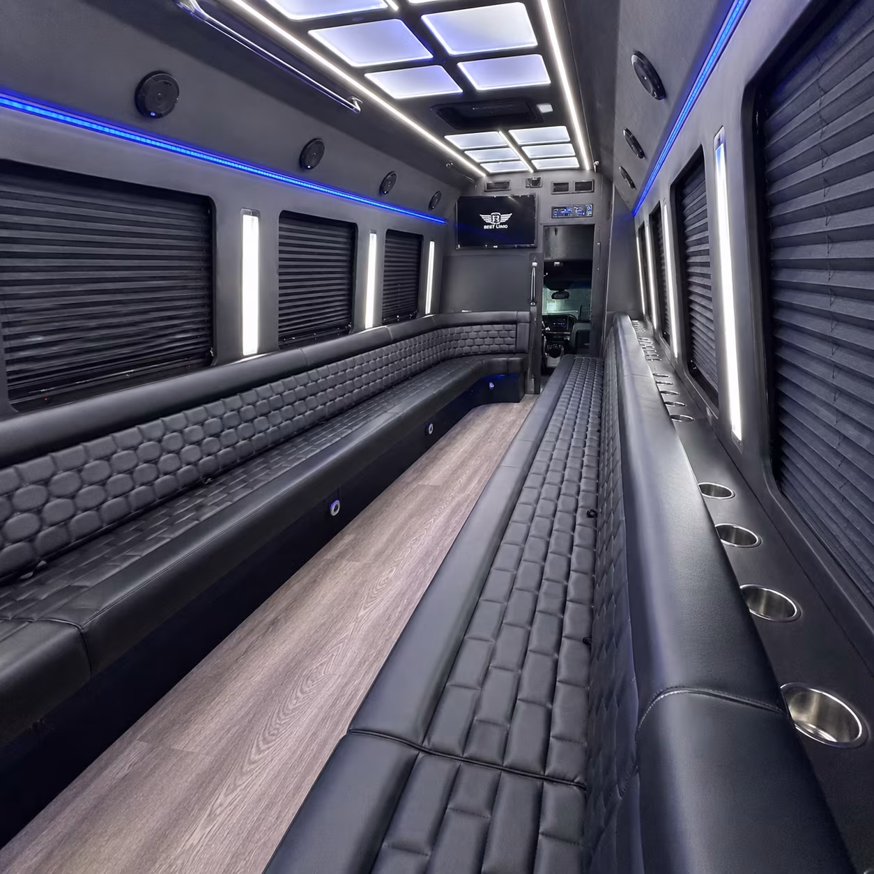 hanford party bus rental interior